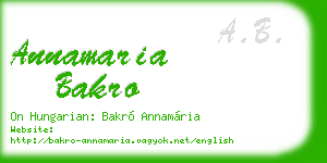 annamaria bakro business card