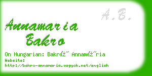 annamaria bakro business card